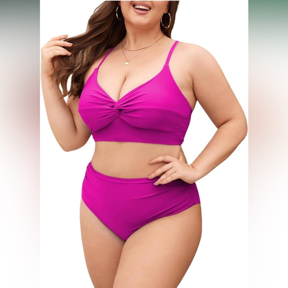 ZAFUL 2 piece Twist High Waisted Bikini Sets Bikini Swimsuits Tummy Control
